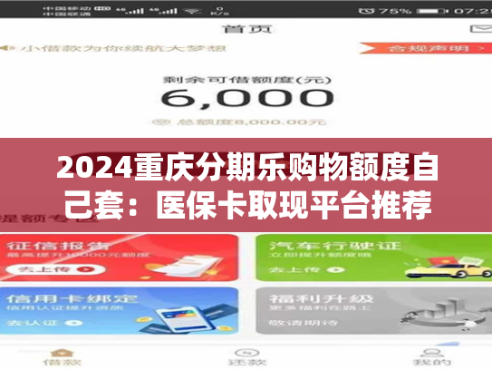 2024重庆分期乐购物额度自己套：医保卡取现平台推荐